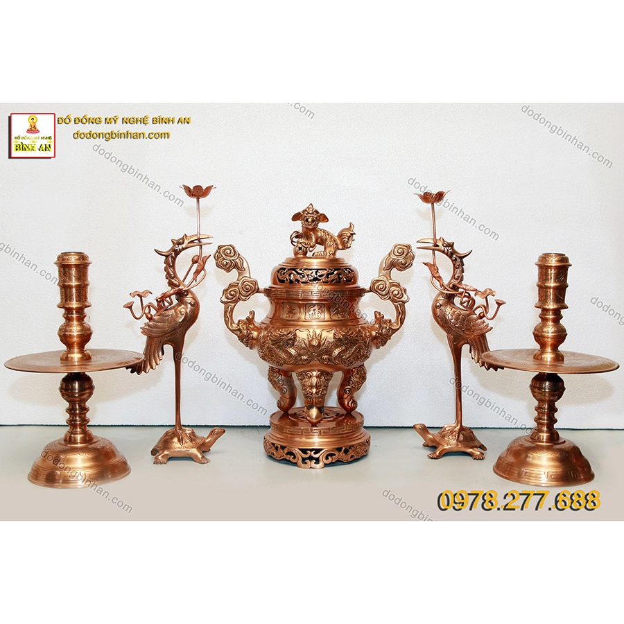Lư Đỉnh Đồng Đỏ Cao Cấp