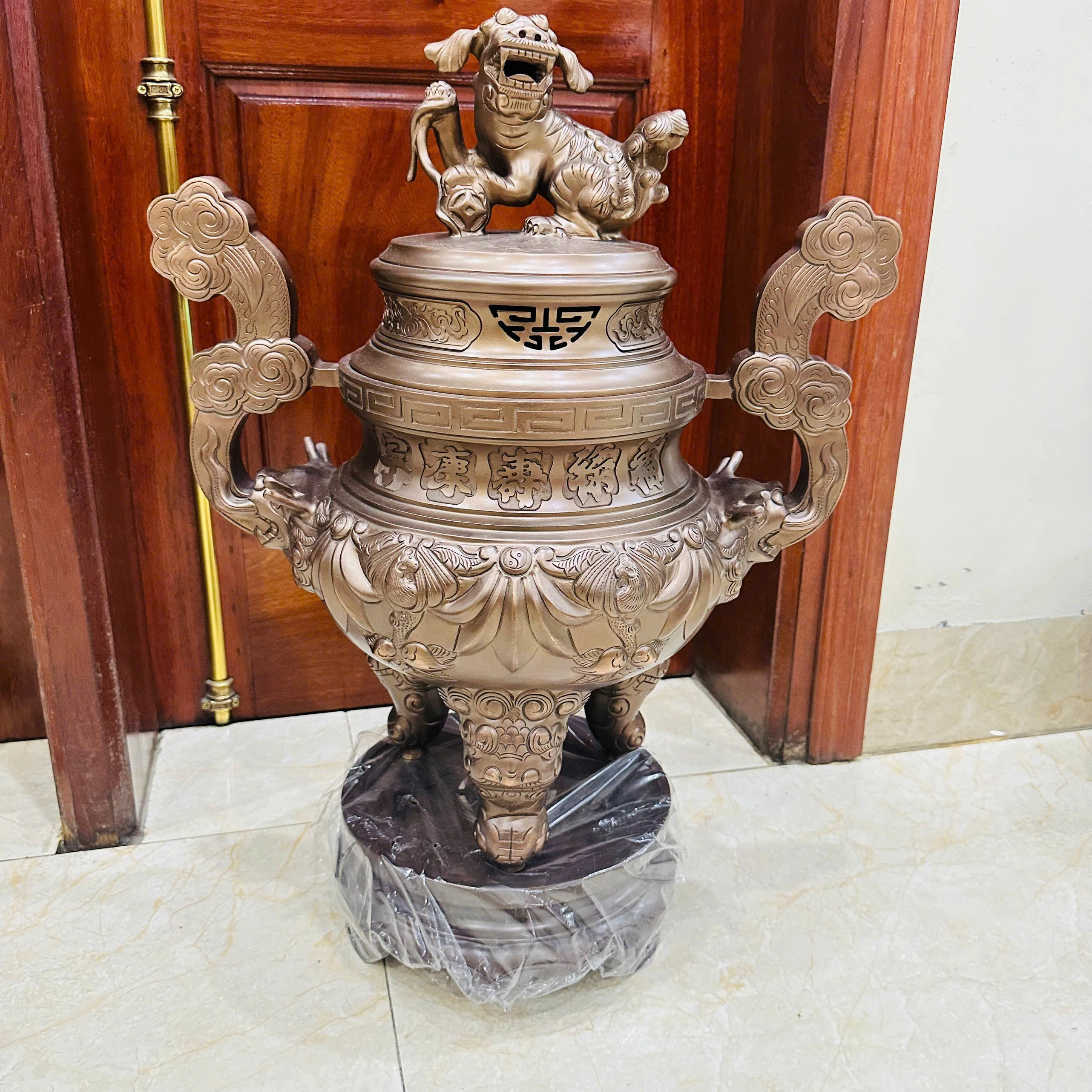 Bộ Ngũ Sự Đỉnh Đồng Hoa Sòi Đồng Đỏ