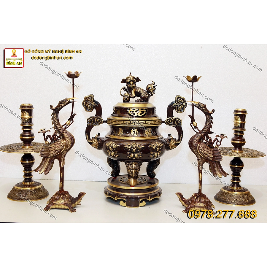 Bộ đỉnh đồng dơi ngậm đào tiên mầu tím