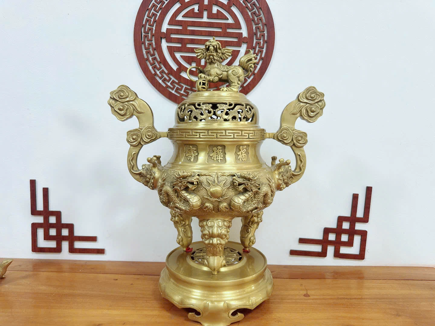 Bộ Đỉnh Đồng Rồng Vàng Đậm