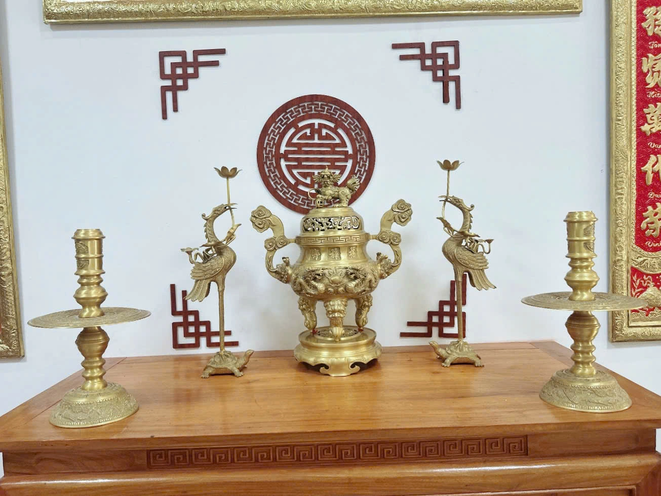 Bộ Đỉnh Đồng Rồng Vàng Đậm