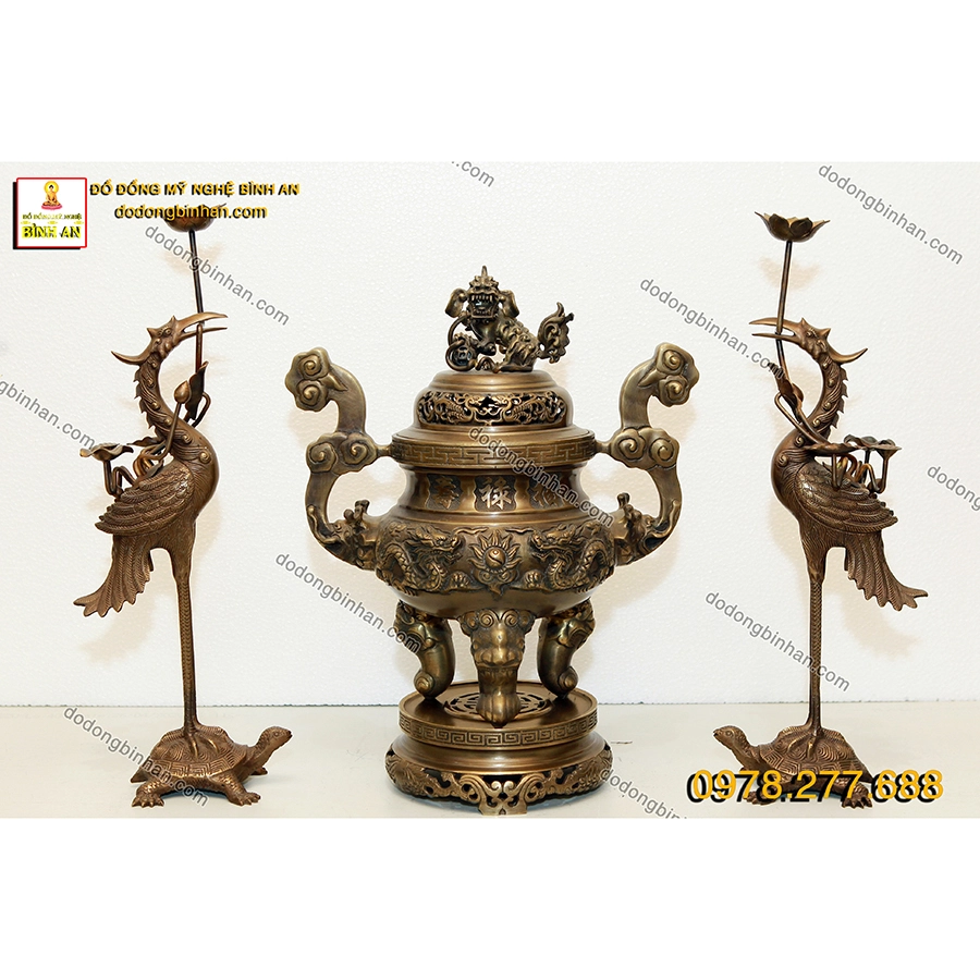Đỉnh thờ đồng rồng hun giả cổ