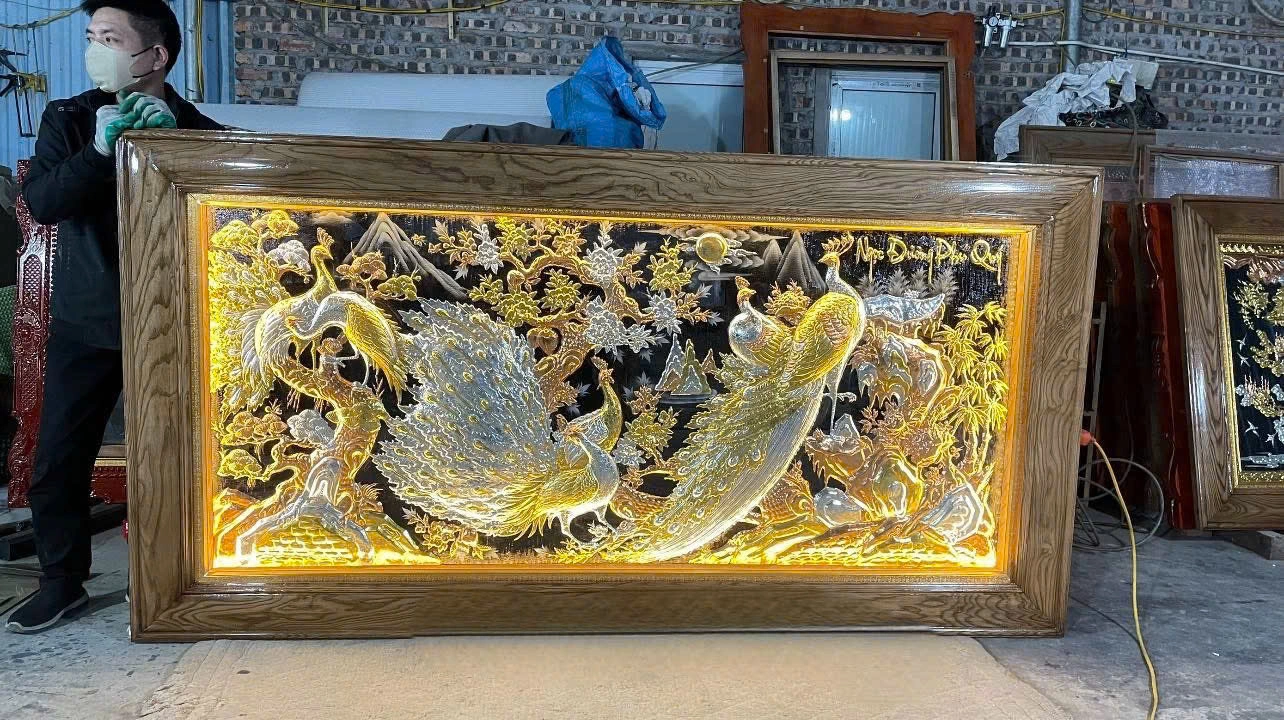 Tranh vinh hoa phú quý bằng đồng