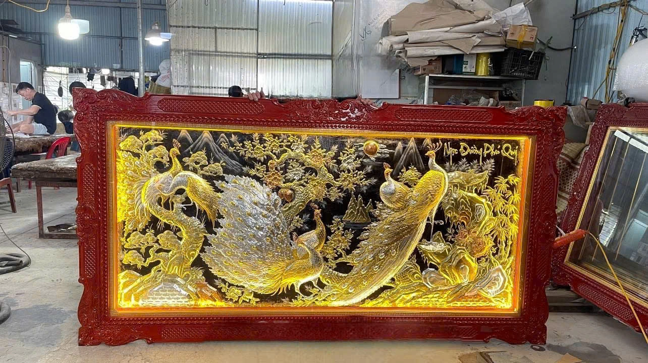 Tranh vinh hoa phú quý bằng đồng