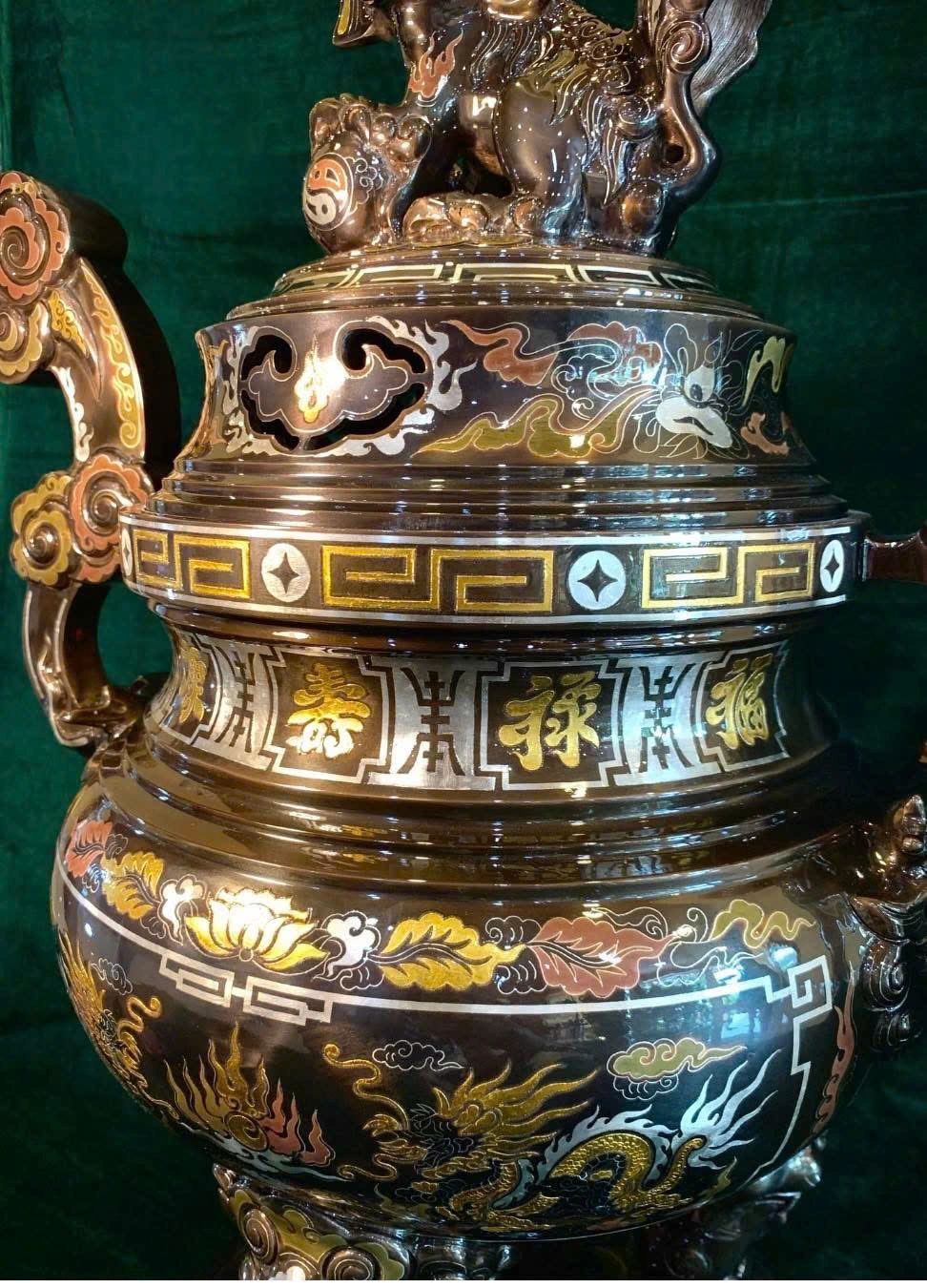 Bộ Đỉnh Đồng Khảm Ngũ Sắc