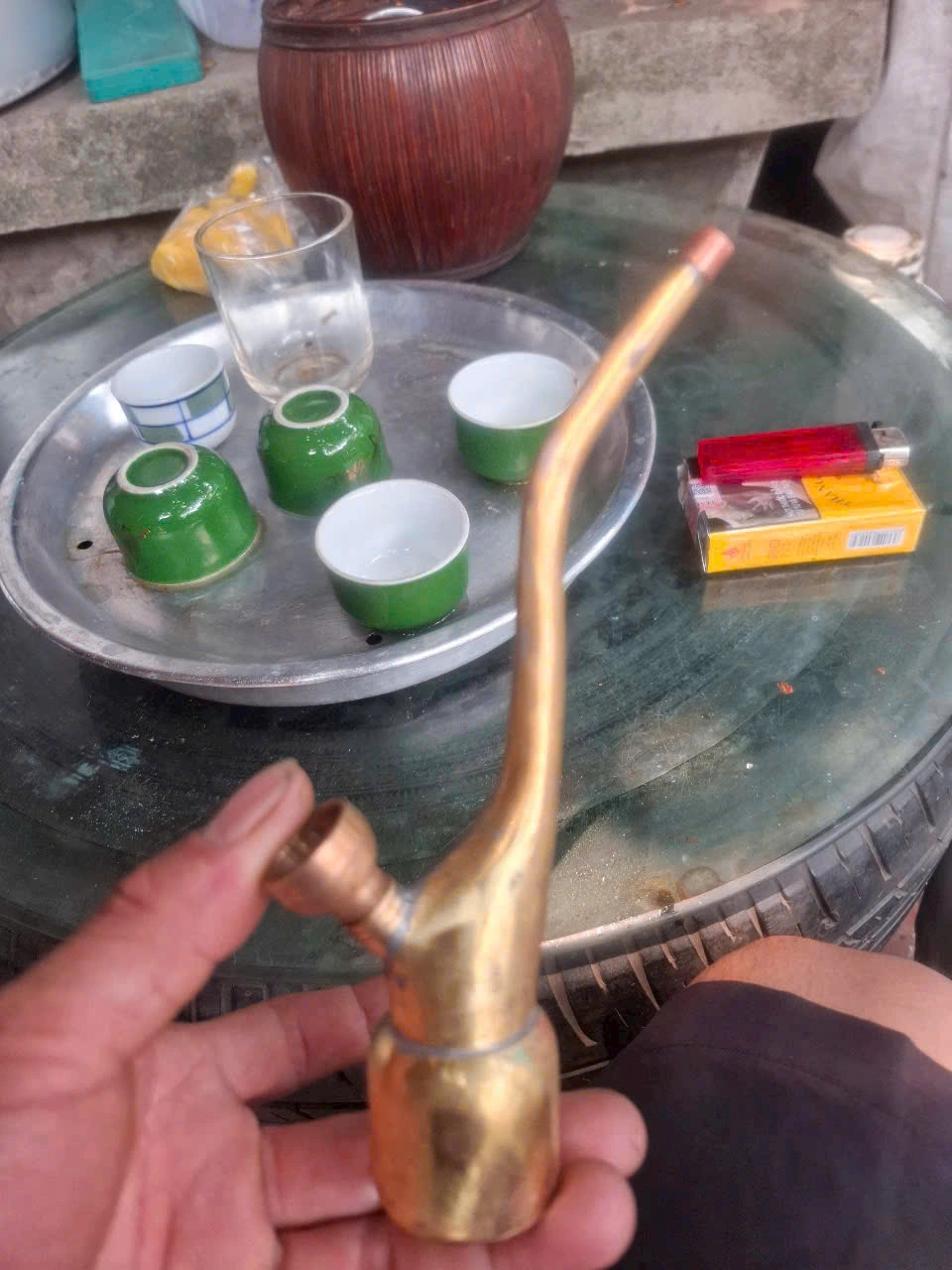 Tẩu Hút Thuốc Lào Bằng Đồng