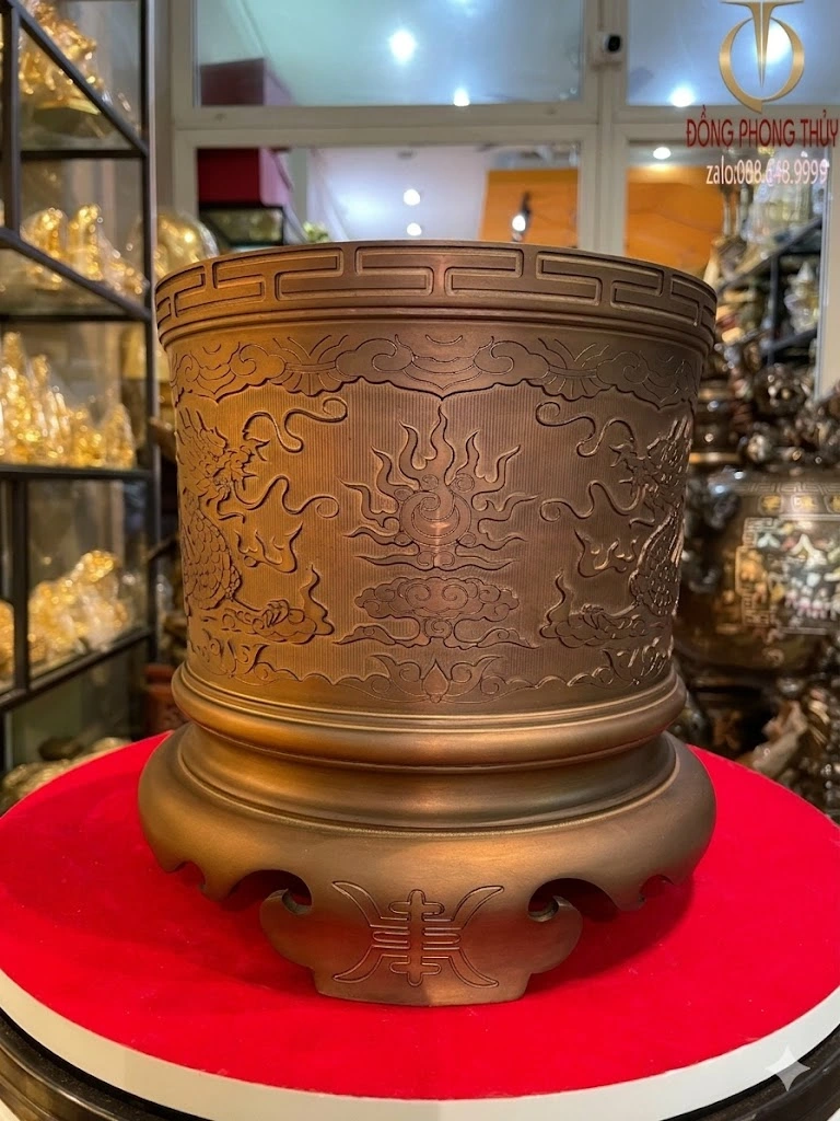 Bộ Bát Hương Đồng Đỏ Thờ Gia Tiên
