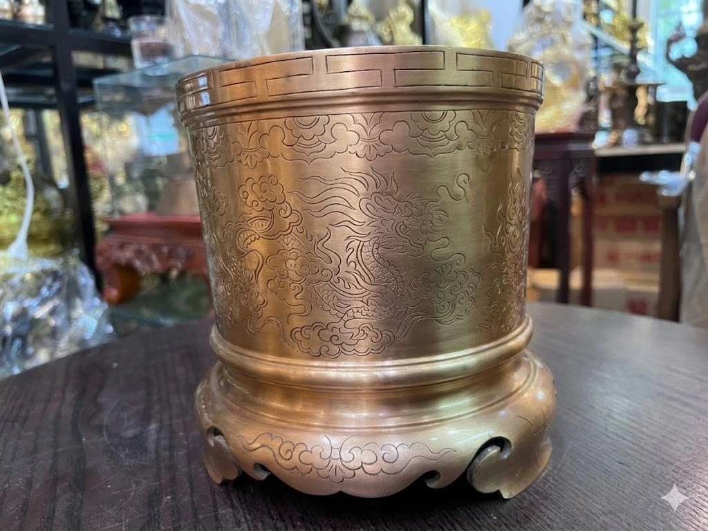 Bộ Bát Hương Bằng Đồng Đỏ Mộc