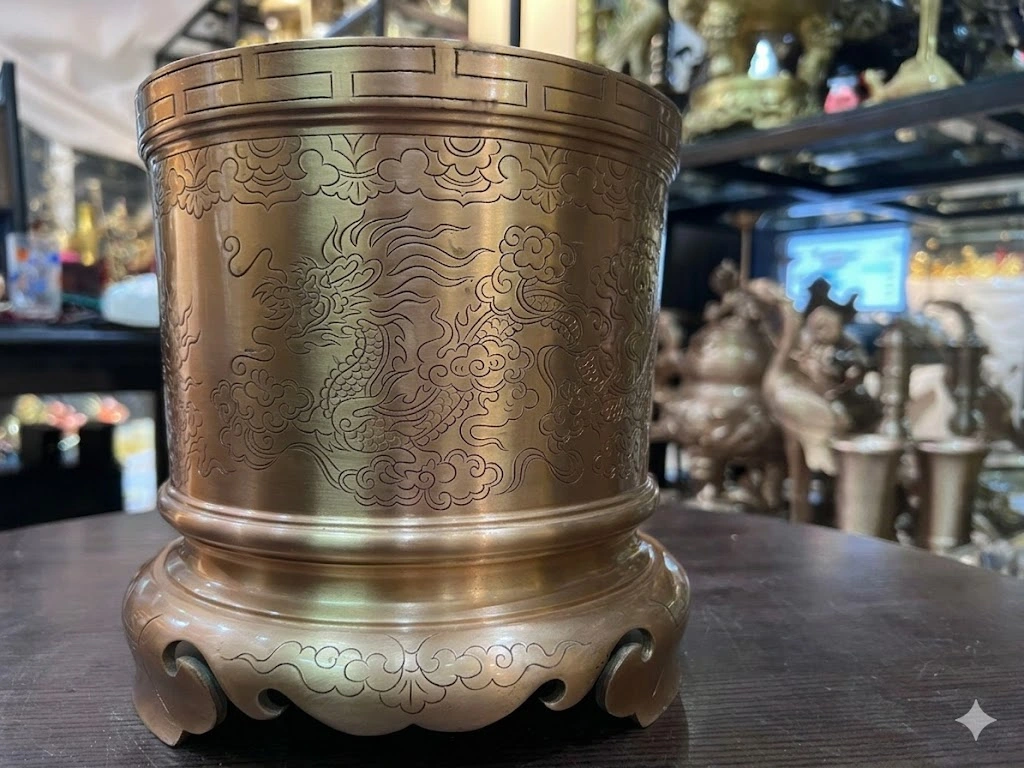 Bộ Bát Hương Bằng Đồng Đỏ Mộc