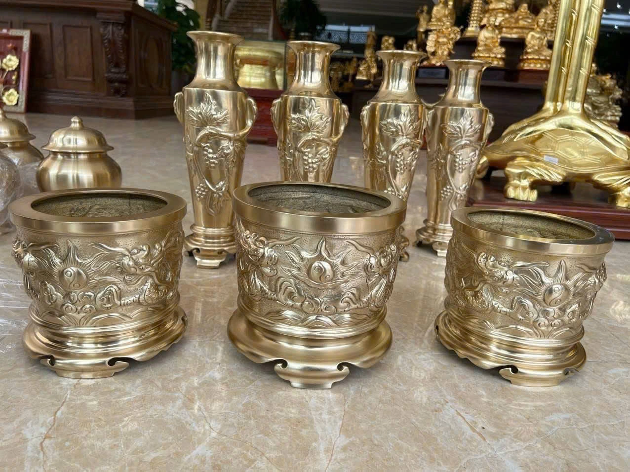 Bộ bát hương đồng