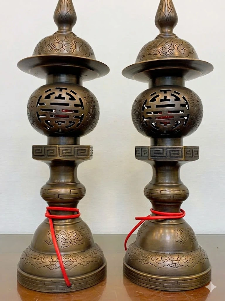 Đèn Thờ Đồng Đỏ Đúc Thủ Công Cao Cấp
