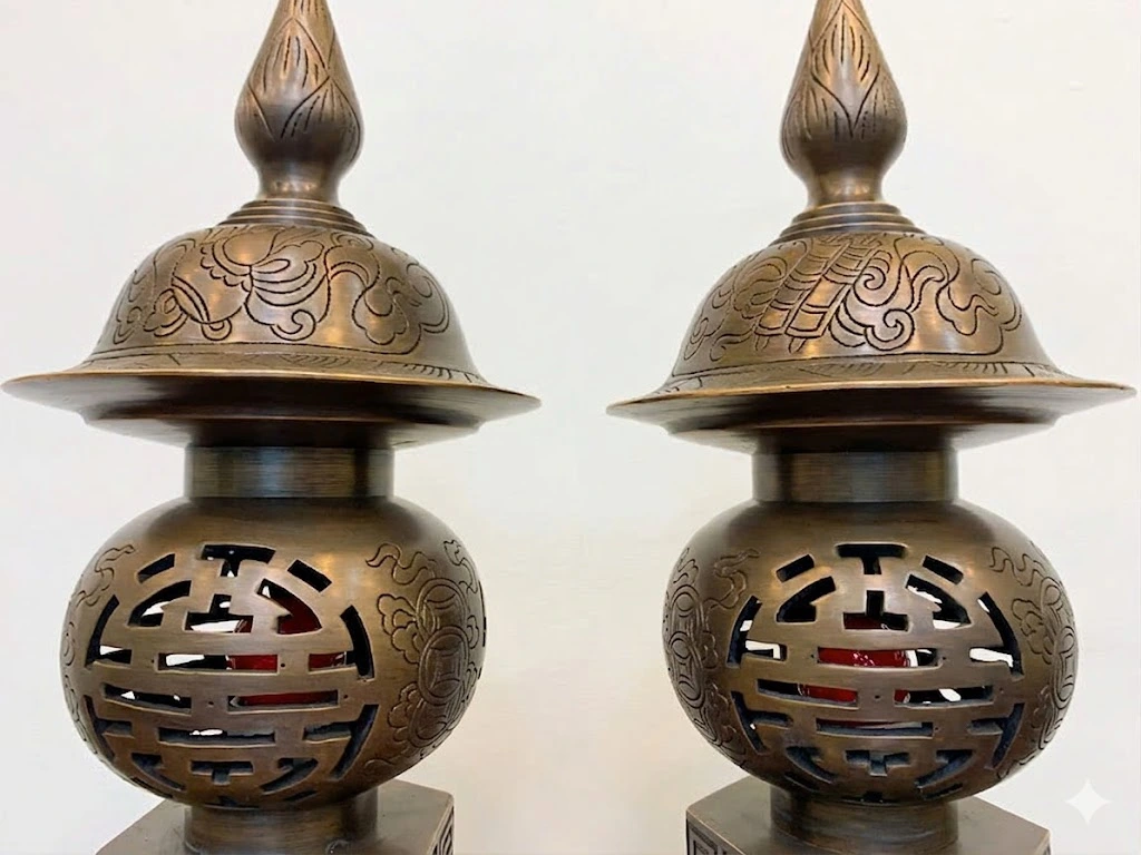 Đèn Thờ Đồng Đỏ Đúc Thủ Công Cao Cấp