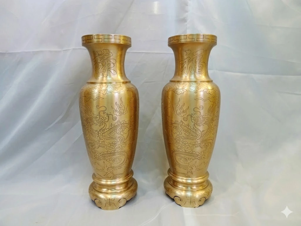 Mua Lọ Hoa Đồng Đỏ Đúc Thủ Công