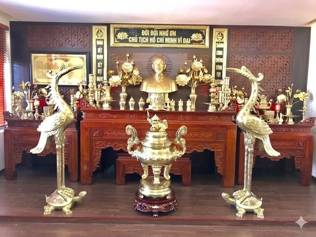 HẠC ĐỒNG THỜ CÚNG CAO 1M97