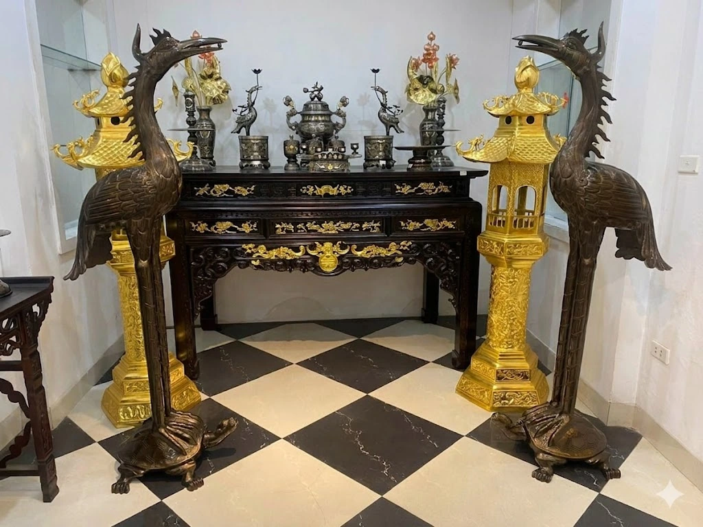 Hạc Thờ Cúng Hun Giả Cổ 2m2, 2m3, 2m5