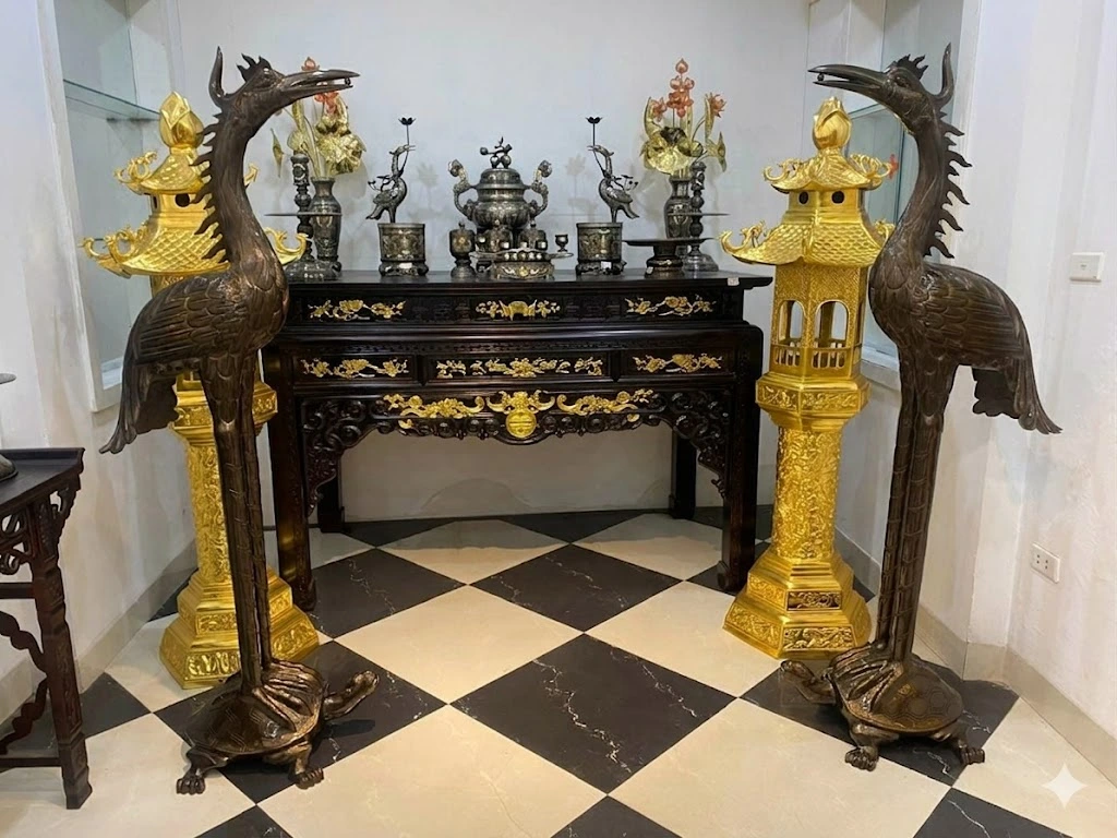 Hạc Thờ Cúng Hun Giả Cổ 2m2, 2m3, 2m5