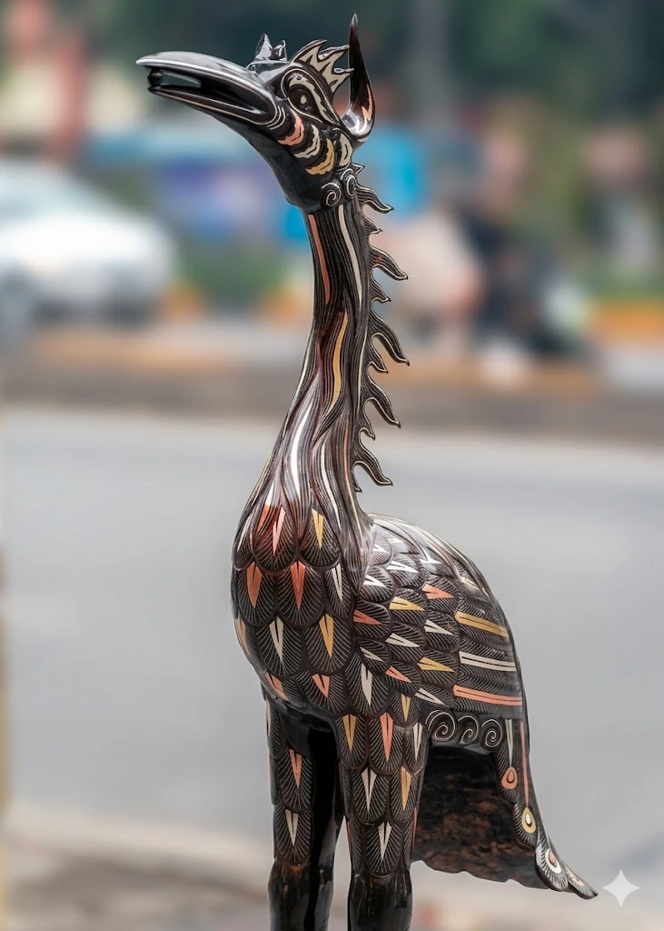 Bộ Hạc Thờ Khảm Ngũ Sắc Bằng Đồng