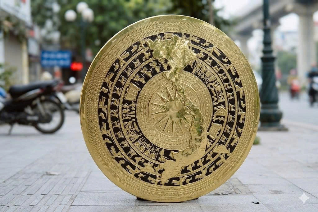 Mặt Trống Đồng Có Bản Đồ Việt Nam