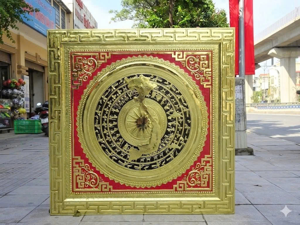 Mặt Trống Đồng Quà Tặng Bản Đồ Việt Nam
