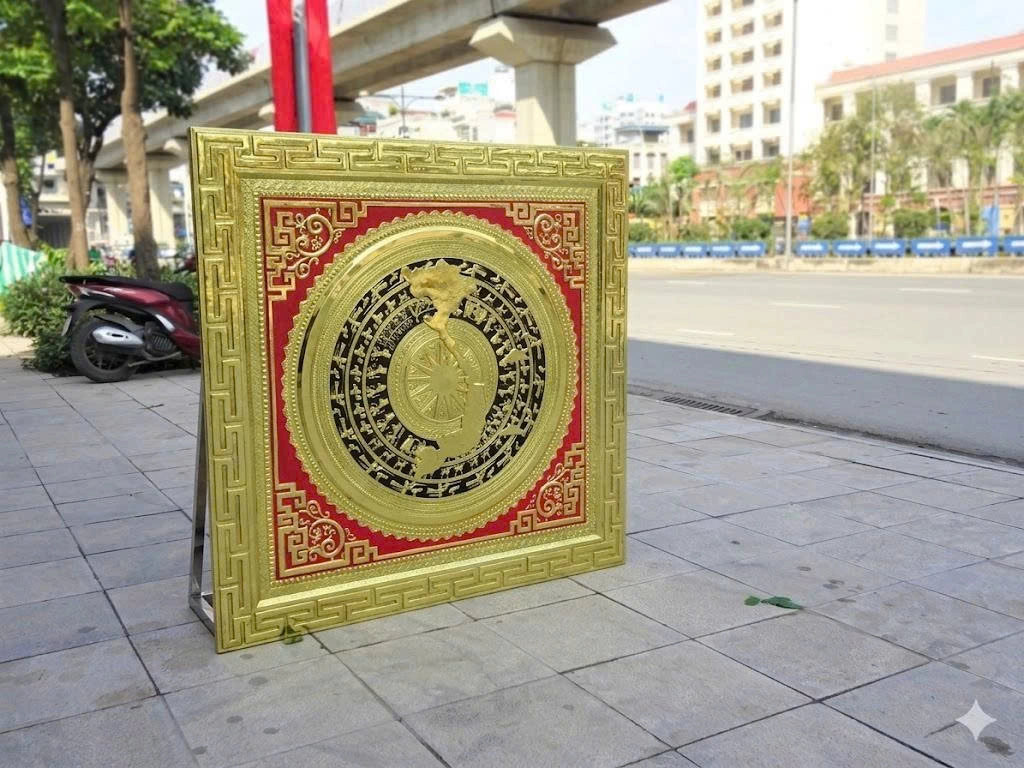 Mặt Trống Đồng Quà Tặng Bản Đồ Việt Nam