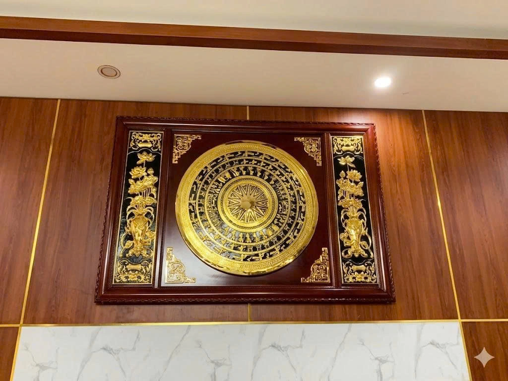 Trống Đồng Đông Sơn Mạ Vàng 24k:
