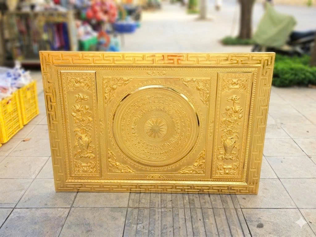 Mặt Trống Đồng Mạ Vàng