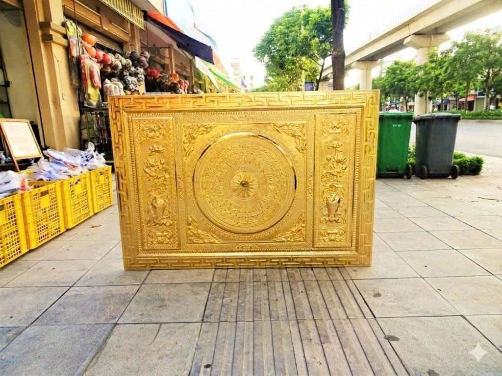 Mặt Trống Đồng Mạ Vàng