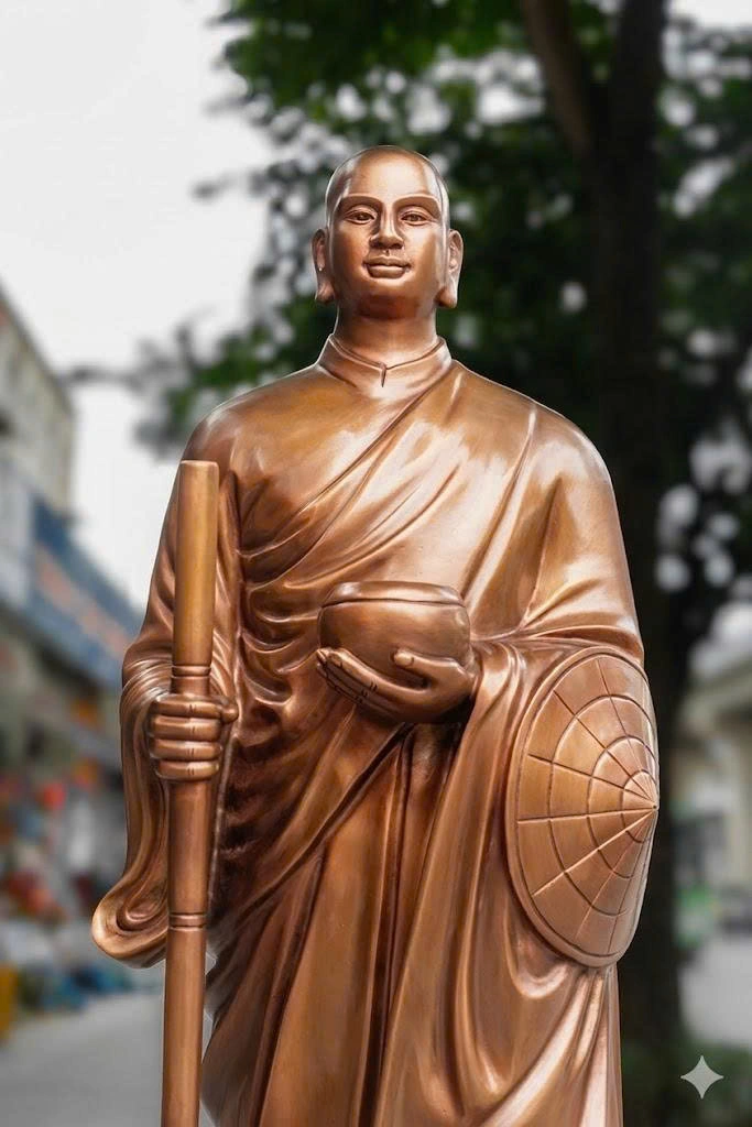 Tượng Thiền Sư Tăng Khương Hội Bằng Đồng