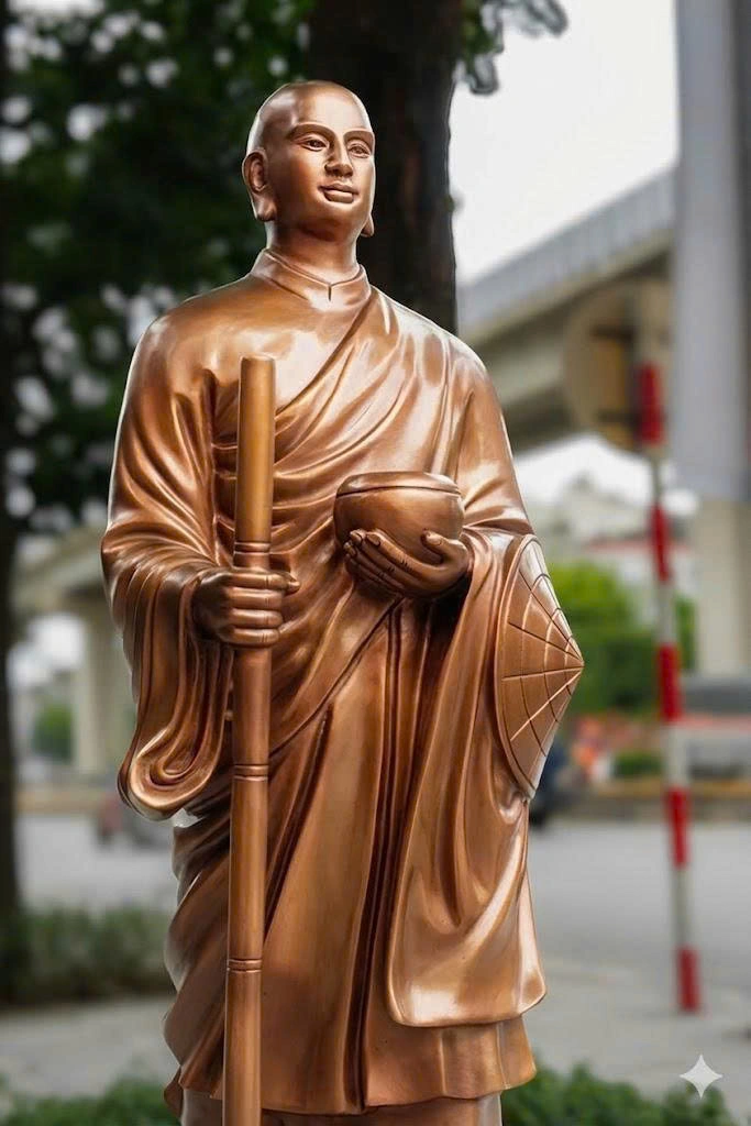 Tượng Thiền Sư Tăng Khương Hội Bằng Đồng