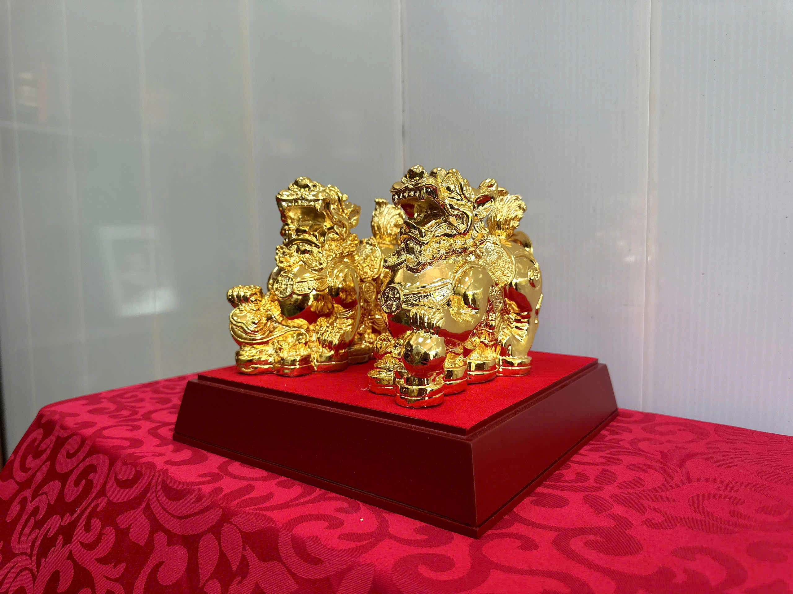 Tượng Tỳ Hưu Bằng Đồng Mạ Vàng 24K