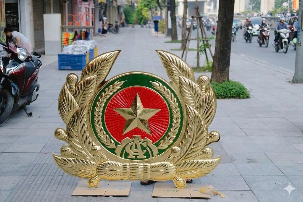 Huy Hiệu Logo Công An Bằng Đồng