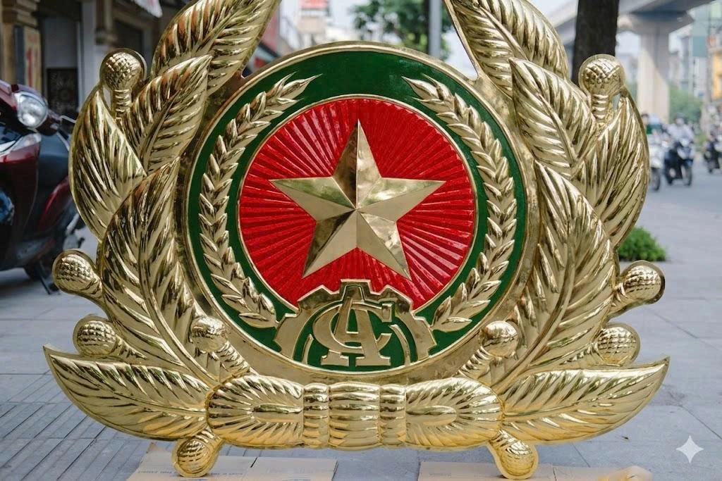 Huy Hiệu Logo Công An Bằng Đồng