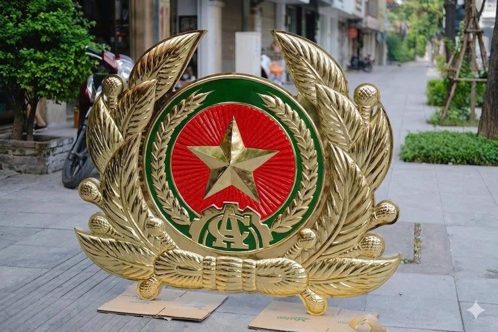 Huy Hiệu Logo Công An Bằng Đồng