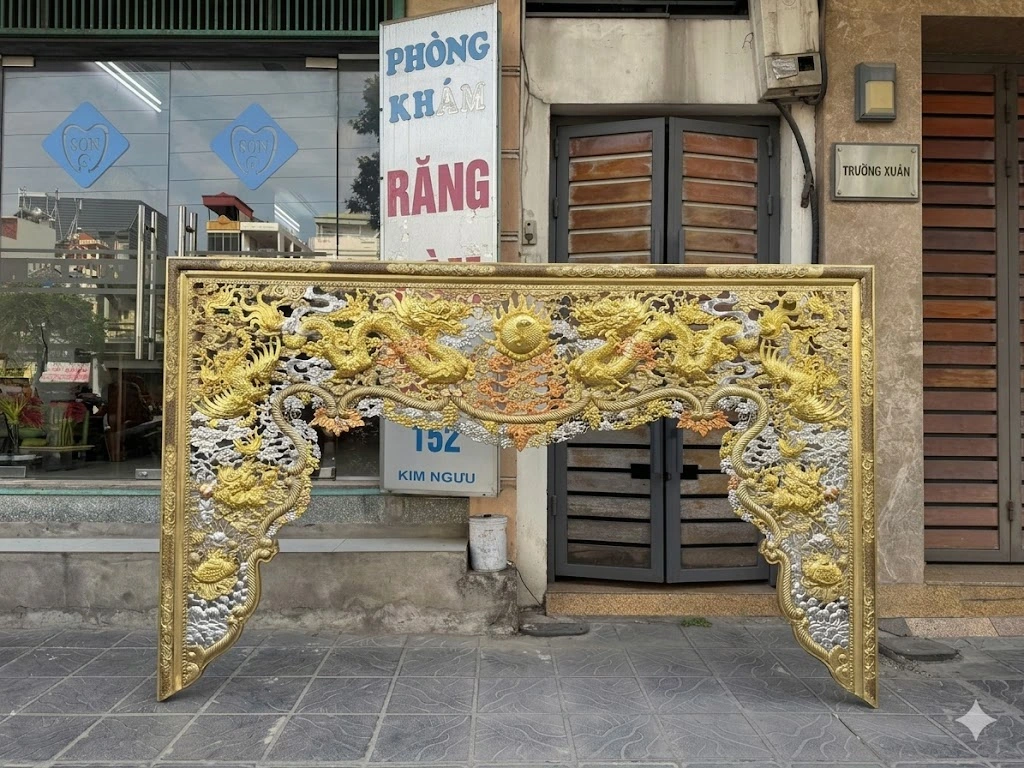 Cửa Võng Bằng Đồng Dát Vàng 24k