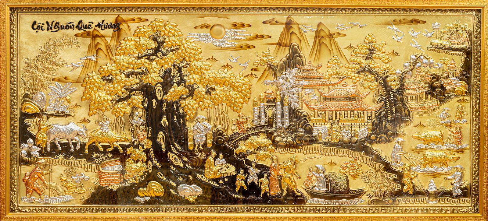 Mẫu tranh cội nguồn quê hương đẹp