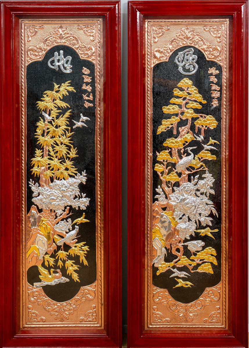 Tranh Tứ Quý Bằng Đồng