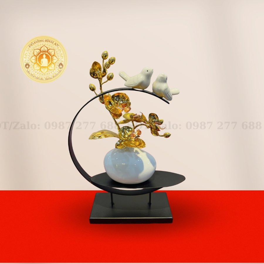 Bình Lan 2 Cành Mạ Vàng