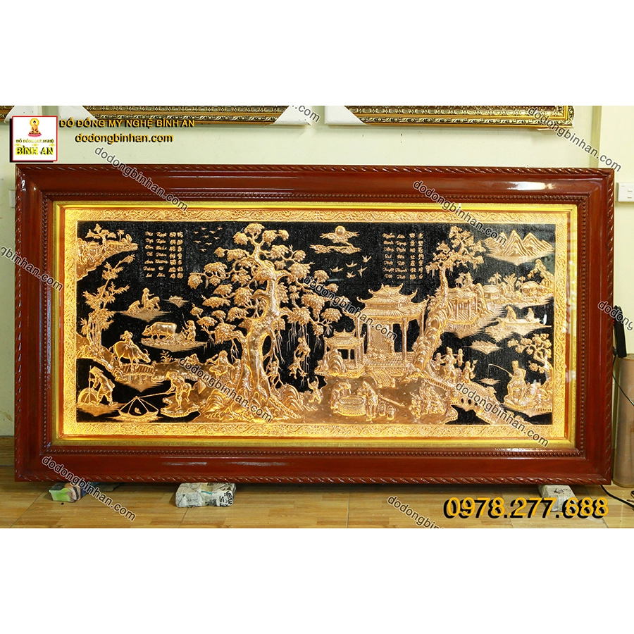 Tranh Đồng Quê Bằng Đồng Đỏ