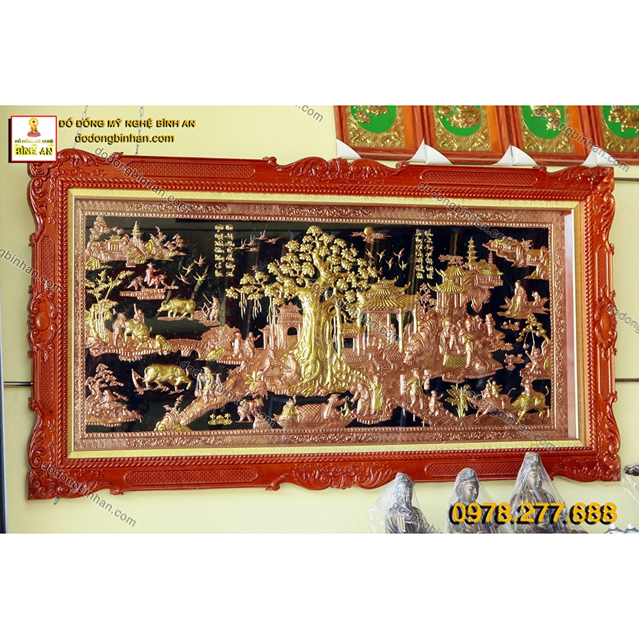 Tranh Đồng Quê Bằng Đồng Đỏ